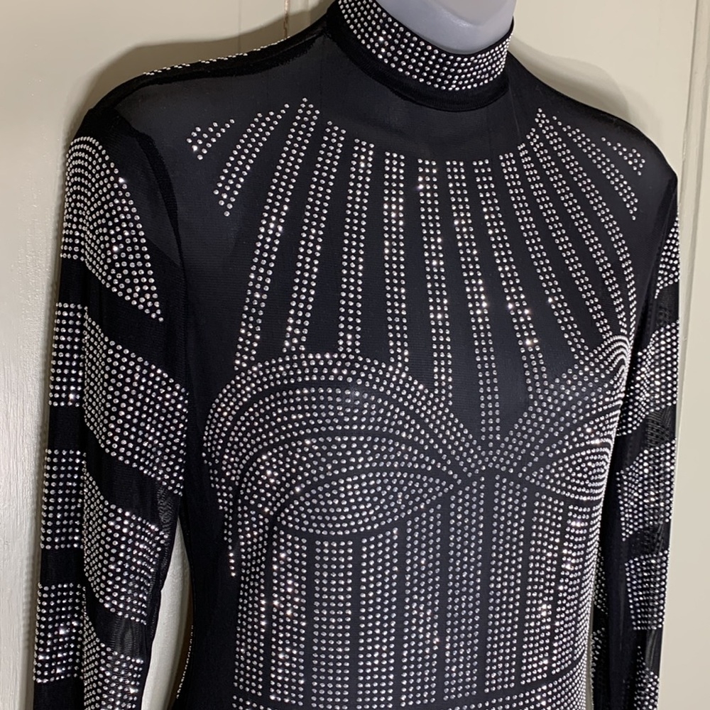 Mesh/Rhinestone Sheer Party/Costume Dress - Picture 3 of 10